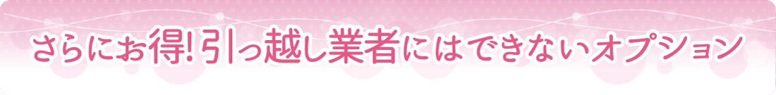 さらにお得! 引っ越し業者にはできないオプション